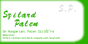 szilard palen business card